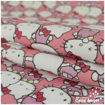 TELA ALGODÓN PERCAL LICENCIA 150cm HELLO KITTY