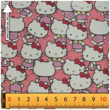 TELA ALGODÓN PERCAL LICENCIA 150cm HELLO KITTY
