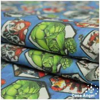TELA ALGODÓN PERCAL LICENCIA 150cm CARAS MARVEL
