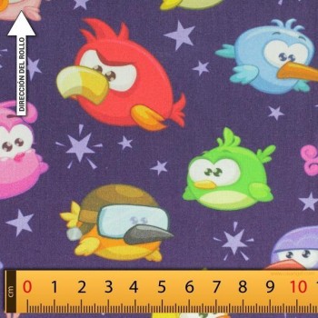 TELA ALGODÓN PERCAL LICENCIA 150cm ANGRY BIRDS