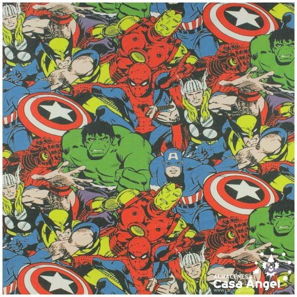 TELA ALGODÓN PERCAL LICENCIA 150cm HÉROES MARVEL