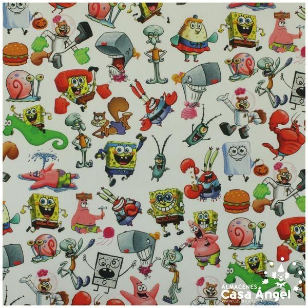 TELA ALGODÓN PERCAL LICENCIA 150cm BOB ESPONJA