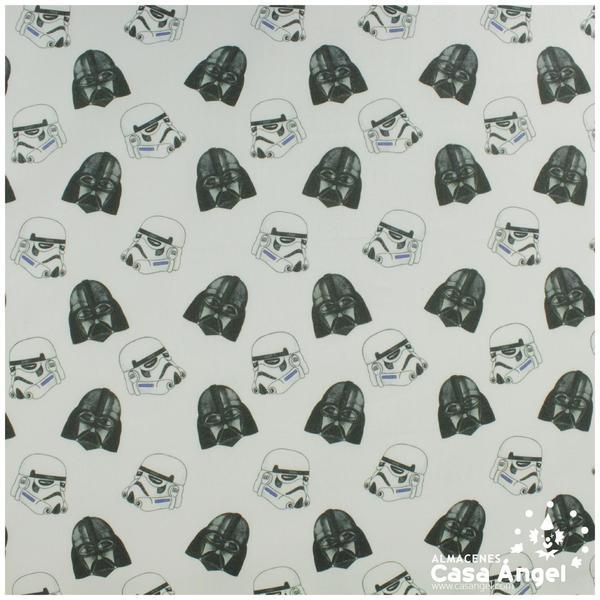TELA ALGODÓN PERCAL LICENCIA 150cm STAR WARS BLANCO