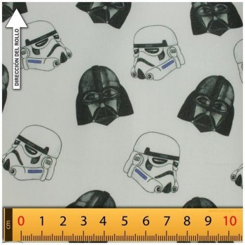 TELA ALGODÓN PERCAL LICENCIA 150cm STAR WARS BLANCO