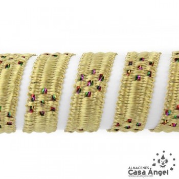 CINTA LAMÉ LÁMINA MULTICOLOR INTRINCADA 15mm