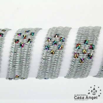 CINTA LAMÉ LÁMINA MULTICOLOR INTRINCADA 15mm