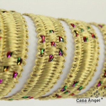 CINTA LAMÉ LÁMINA MULTICOLOR INTRINCADA 15mm