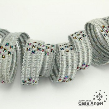 CINTA LAMÉ LÁMINA MULTICOLOR INTRINCADA 15mm
