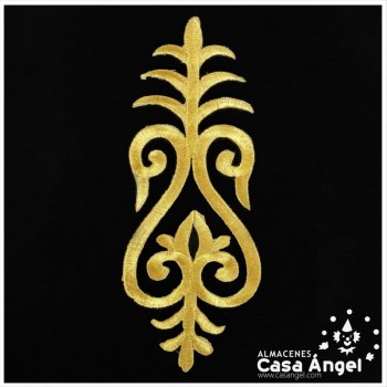 APLICACIÓN TERMOADHESIVA BORDADA EN LÚREX EN COLORES ORO Y PLATA 20x8,5cm