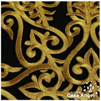 APLICACIÓN TERMOADHESIVA BORDADA EN LÚREX EN COLORES ORO Y PLATA 20x8,5cm