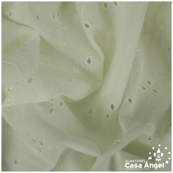BATISTA CRUDO PERFORADO Y BORDADO DE FLORES SERIE ANAKI 150cm