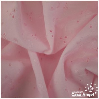 BATISTA ROSA BB PERFORADO Y BORDADO DE FLORES SERIE ANAKI 150cm