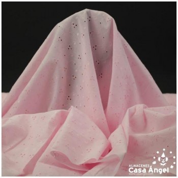 BATISTA ROSA BB PERFORADO Y BORDADO DE FLORES SERIE ANAKI 150cm