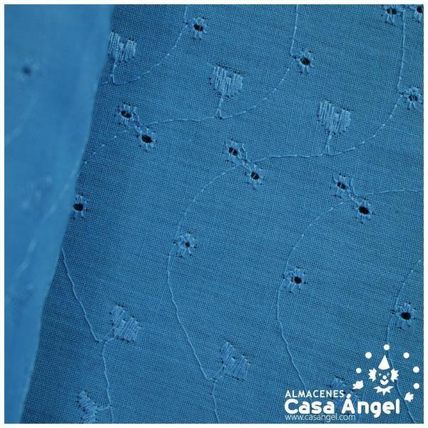 BATISTA AZUL TURQUESA PERFORADA DE ALGODÓN SERIE HAKOBA 150cm