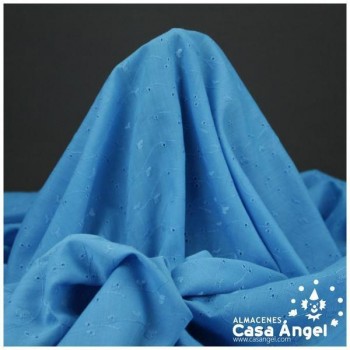 BATISTA AZUL TURQUESA PERFORADA DE ALGODÓN SERIE HAKOBA 150cm