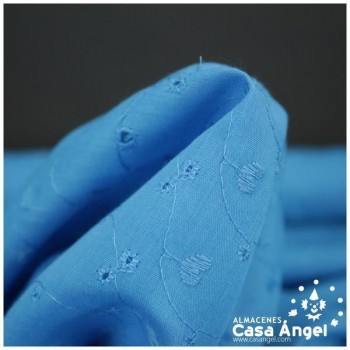 BATISTA AZUL TURQUESA PERFORADA DE ALGODÓN SERIE HAKOBA 150cm