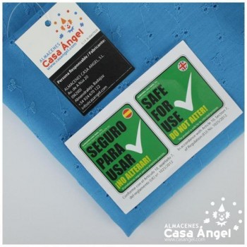 BATISTA AZUL TURQUESA PERFORADA DE ALGODÓN SERIE HAKOBA 150cm
