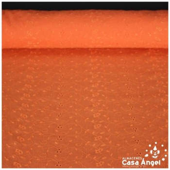 BATISTA NARANJA MANDARINA PERFORADA DE ALGODÓN SERIE HAKOBA 150cm