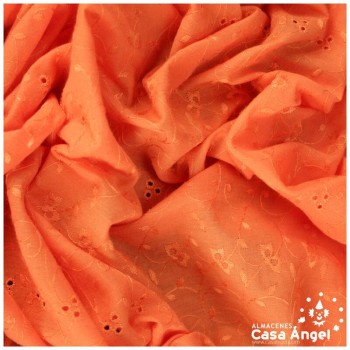 BATISTA NARANJA MANDARINA PERFORADA DE ALGODÓN SERIE HAKOBA 150cm