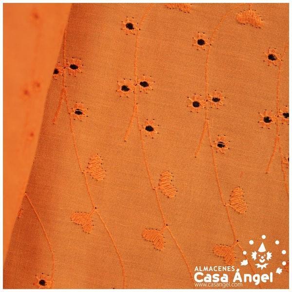 BATISTA NARANJA PERFORADA DE ALGODÓN SERIE HAKOBA 150cm