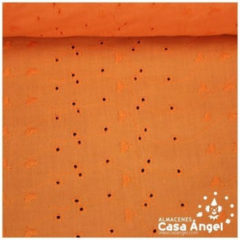 BATISTA NARANJA PERFORADA DE ALGODÓN SERIE HAKOBA 150cm
