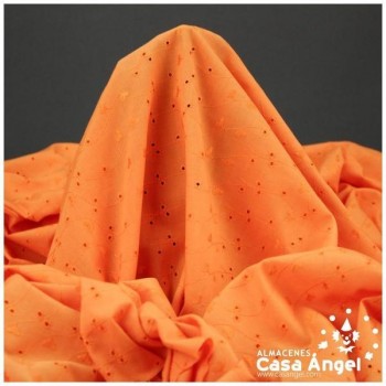 BATISTA NARANJA PERFORADA DE ALGODÓN SERIE HAKOBA 150cm