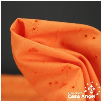 BATISTA NARANJA PERFORADA DE ALGODÓN SERIE HAKOBA 150cm
