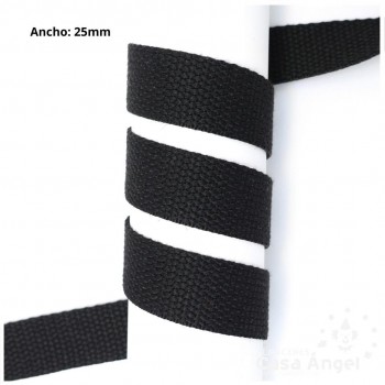 CINTA COLOR NEGRO Y GRIS PARA ASAS DE BOLSOS Y MOCHILAS