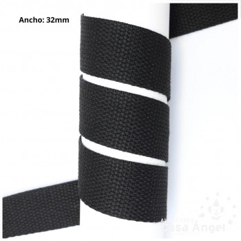 CINTA COLOR NEGRO Y GRIS PARA ASAS DE BOLSOS Y MOCHILAS