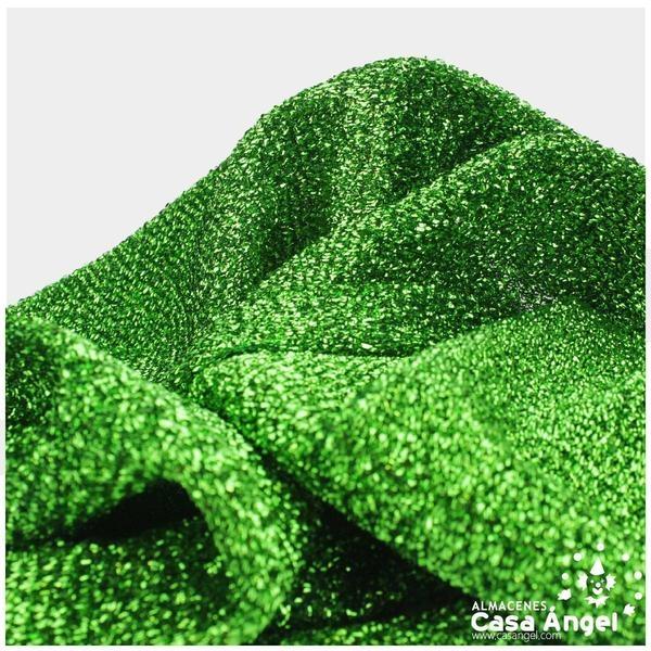 TELA DE RAFIA METALIZADA VERDE 150cm