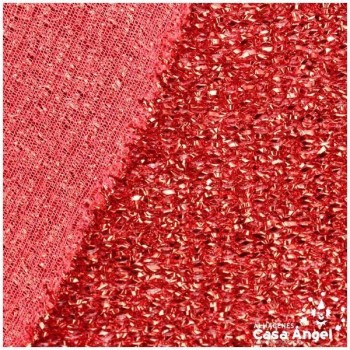 TELA DE RAFIA METALIZADA ROJA 150cm