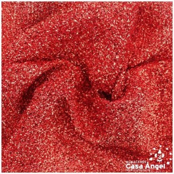 TELA DE RAFIA METALIZADA ROJA 150cm