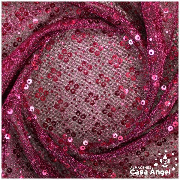 PUNTO LAMÉ FUCSIA CON PATRÓN DE LENTEJUELAS SERIE CARMEN 150cm