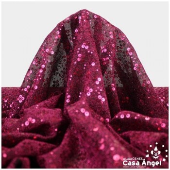 PUNTO LAMÉ FUCSIA CON PATRÓN DE LENTEJUELAS SERIE CARMEN 150cm
