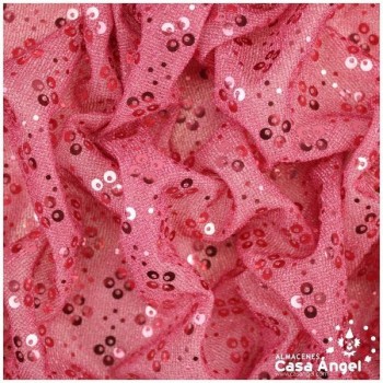 PUNTO LAMÉ ROSA CON PATRÓN DE LENTEJUELAS SERIE CARMEN 150cm