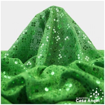 PUNTO LAMÉ VERDE CON PATRÓN DE LENTEJUELAS SERIE CARMEN 150cm