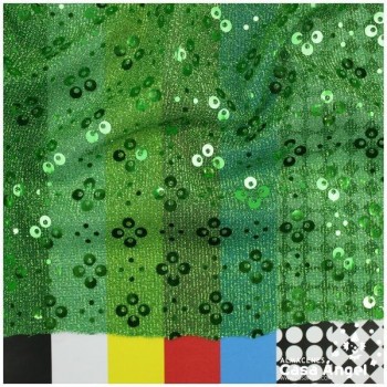 PUNTO LAMÉ VERDE CON PATRÓN DE LENTEJUELAS SERIE CARMEN 150cm