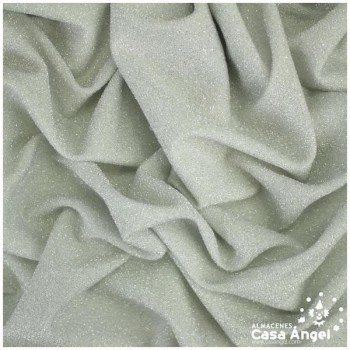 TELA DE PUNTO LAMÉ ELÁSTICO BLANCO SERIE MONTAÑA 150cm