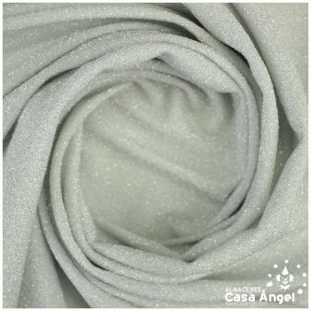 TELA DE PUNTO LAMÉ ELÁSTICO BLANCO SERIE MONTAÑA 150cm