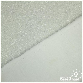 TELA DE PUNTO LAMÉ ELÁSTICO BLANCO SERIE MONTAÑA 150cm