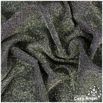 TELA DE PUNTO LAMÉ ELÁSTICO NEGRO SERIE MONTAÑA 150cm