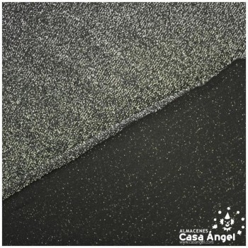 TELA DE PUNTO LAMÉ ELÁSTICO NEGRO SERIE MONTAÑA 150cm