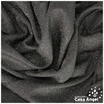 TELA DE PUNTO LAMÉ ELÁSTICO NEGRO AZABACHE SERIE MONTAÑA 150cm