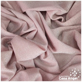TELA DE PUNTO LAMÉ ELÁSTICO ROSA PALO SERIE MONTAÑA 150cm