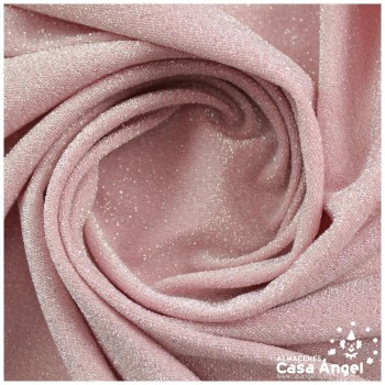 TELA DE PUNTO LAMÉ ELÁSTICO ROSA PALO SERIE MONTAÑA 150cm