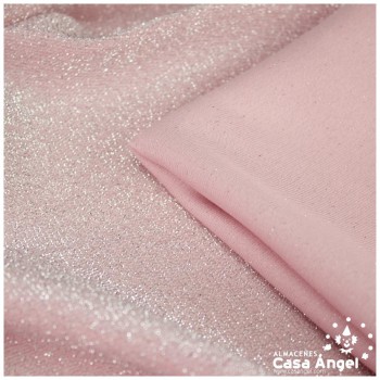 TELA DE PUNTO LAMÉ ELÁSTICO ROSA PALO SERIE MONTAÑA 150cm