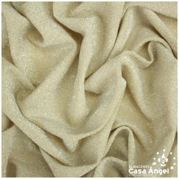 TELA DE PUNTO LAMÉ ELÁSTICO CREMA SERIE MONTAÑA 150cm