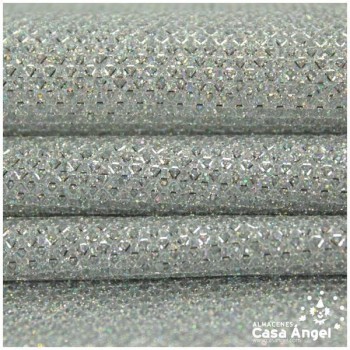 PUNTO LAMÉ PLATA CON GLITTER SERIE GALA 150cm