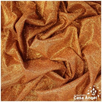 PUNTO LAMÉ NARANJA COBRE CON GLITTER SERIE GALA 150cm