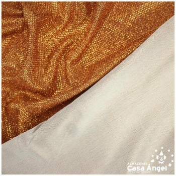 PUNTO LAMÉ NARANJA COBRE CON GLITTER SERIE GALA 150cm